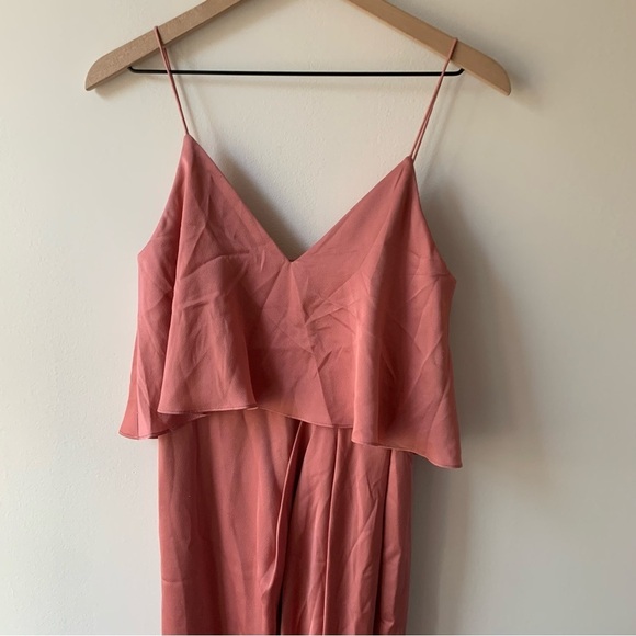 Shona Joy Rose Pink Luxe Frill Tulip Hem Maxi Dress Sz 2 - Picture 5 of 10